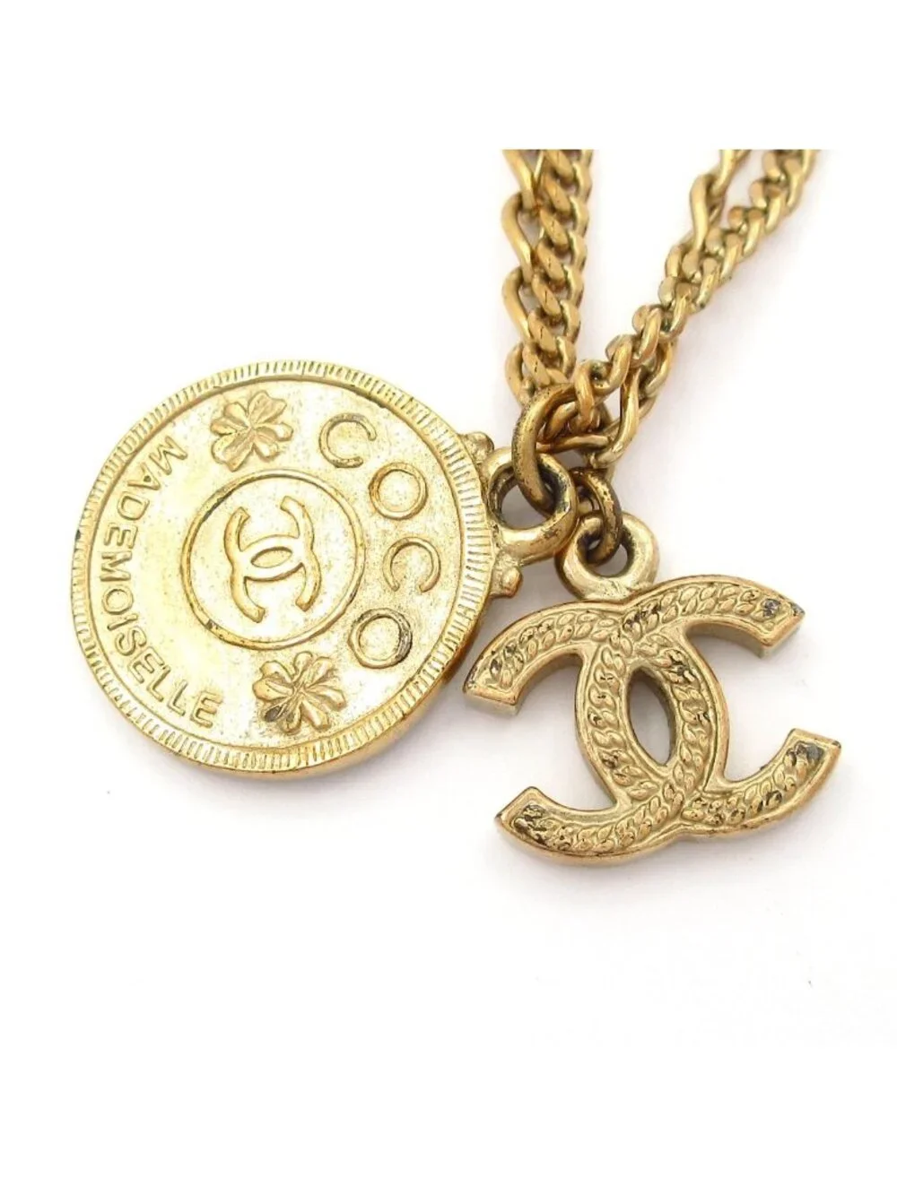 Chanel Necklace Gold Coin CC Logo Chain